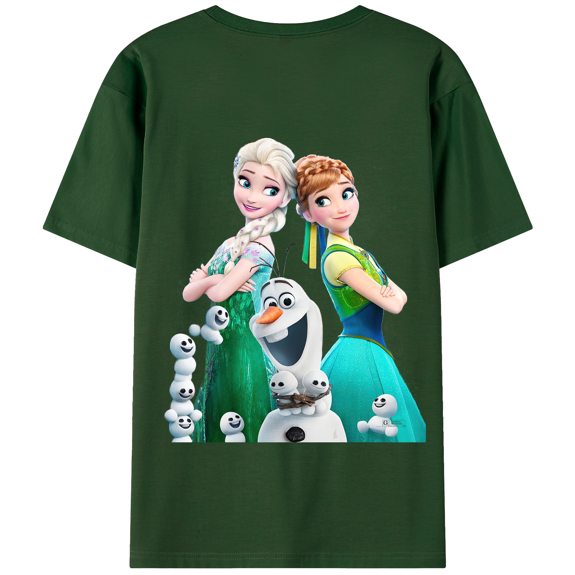 （画像用） アナと雪の女王 アンナ エルサ Frozen Anna Elsa 綿100％半袖Tシャツ（背面プリント）